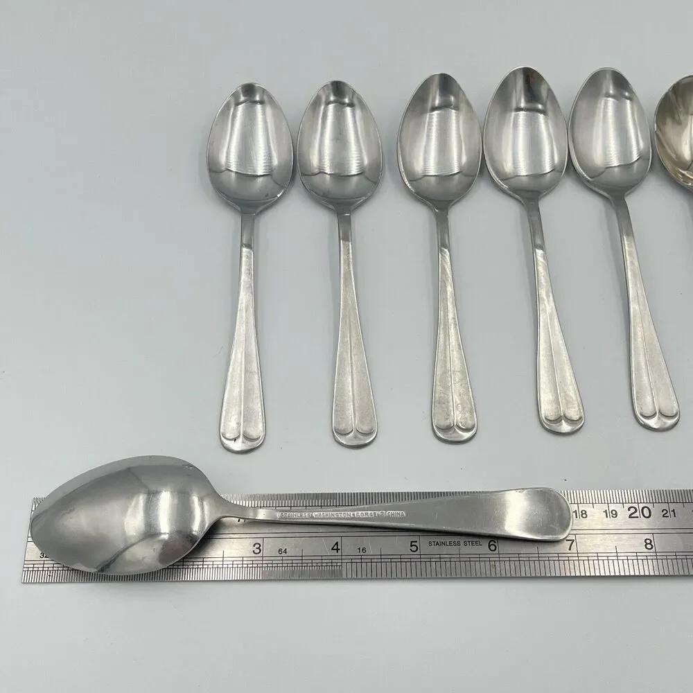Washington Forge Stainless Spirit of America 7 QTY Spoons Scallop Sugar Teaspoon